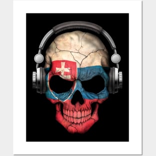 Dark Skull Deejay with Slovakian Flag Posters and Art